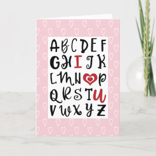 Cartes Pour Fêtes Annuelles Heureuse Sainte-Valentin   Alphabet I de l'U roman