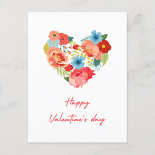 Cartes Pour Fêtes Annuelles Heureuse Sainte-Valentin Aux Fleurs Coloré