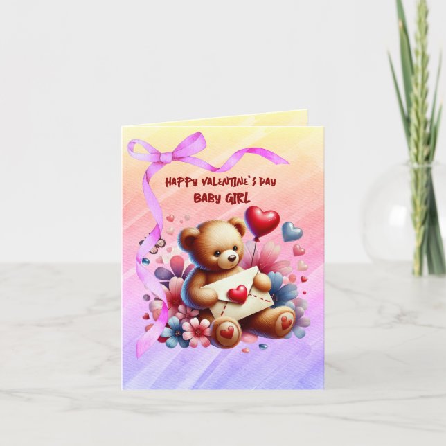 Cartes Pour Fêtes Annuelles Heureuse Sainte-Valentin Baby Girl (Devant)