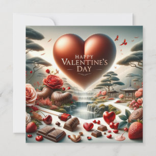 Cartes Pour Fêtes Annuelles Heureuse Sainte-Valentin Bonbons et coeurs