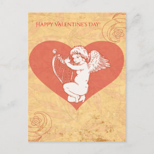Cartes Pour Fêtes Annuelles Heureuse Sainte-Valentin Cute Cupid Cherub Coeur