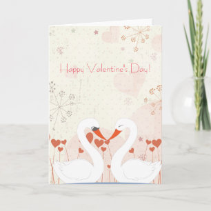 Cartes Pour Fêtes Annuelles Heureuse Sainte-Valentin Cute Romantic Swans