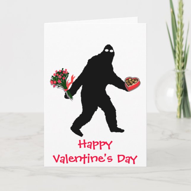 Cartes Pour Fêtes Annuelles Heureuse Sainte-Valentin de Bigfoot (Devant)