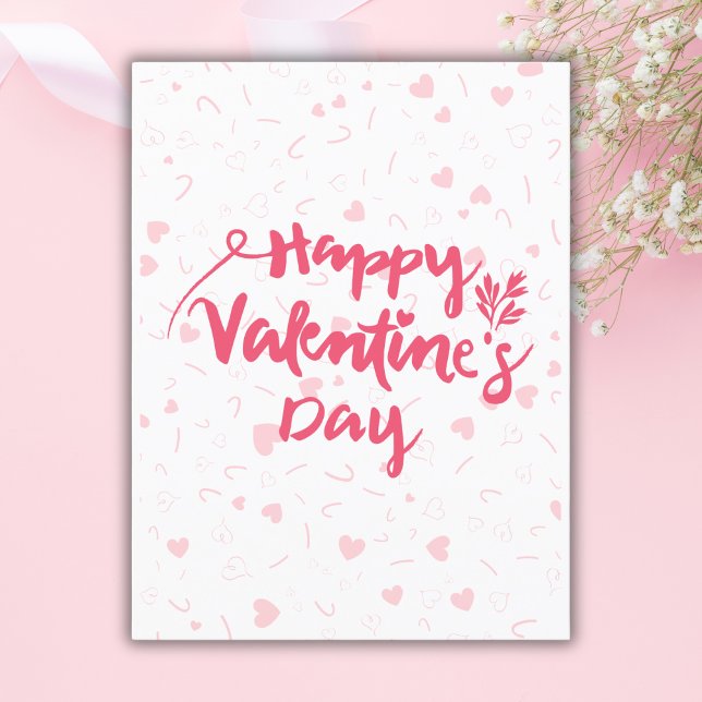 Cartes Pour Fêtes Annuelles Heureuse Sainte-Valentin de coeur rose (Créateur téléchargé)