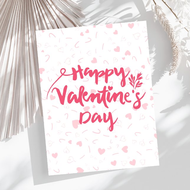 Cartes Pour Fêtes Annuelles Heureuse Sainte-Valentin de coeur rose (Créateur téléchargé)
