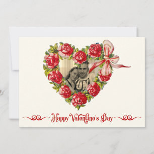 Cartes Pour Fêtes Annuelles Heureuse Sainte-Valentin de couronne vintage de fl