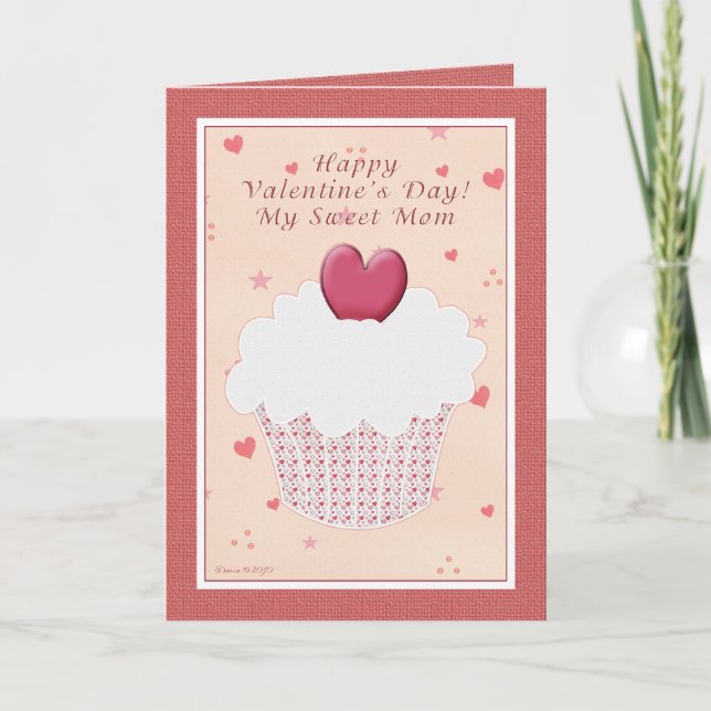 Cartes Pour Fêtes Annuelles Heureuse Sainte-Valentin de maman - petit gâteau (Devant)