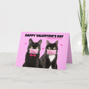 Cartes Pour Fêtes Annuelles Heureuse Sainte-Valentin des deux chats en masques