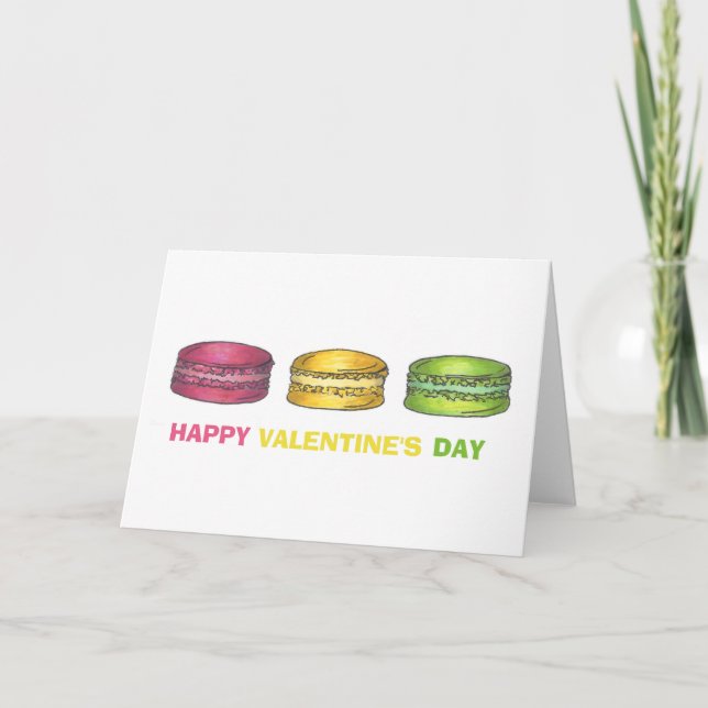 Cartes Pour Fêtes Annuelles Heureuse Sainte-Valentin French Bakery Macaron Coo (Devant)