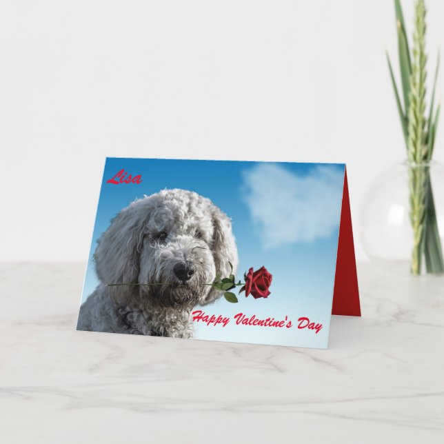 CARTES POUR FÊTES ANNUELLES HEUREUSE SAINTE-VALENTIN GOLDENDOODLE (Devant)