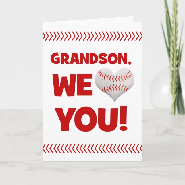Cartes Pour Fêtes Annuelles Heureuse Sainte-Valentin Grandson Des Deux Basebal (Devant)