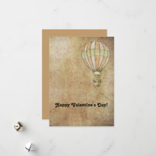Cartes Pour Fêtes Annuelles Heureuse Sainte-Valentin Hot Air Balloon Steampunk