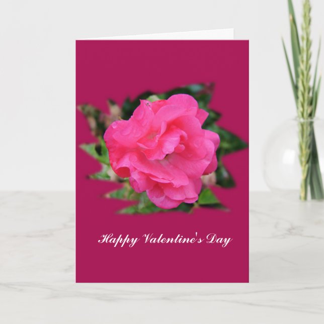 Cartes Pour Fêtes Annuelles Heureuse Sainte-Valentin. L'art des fleurs de rose (Devant)
