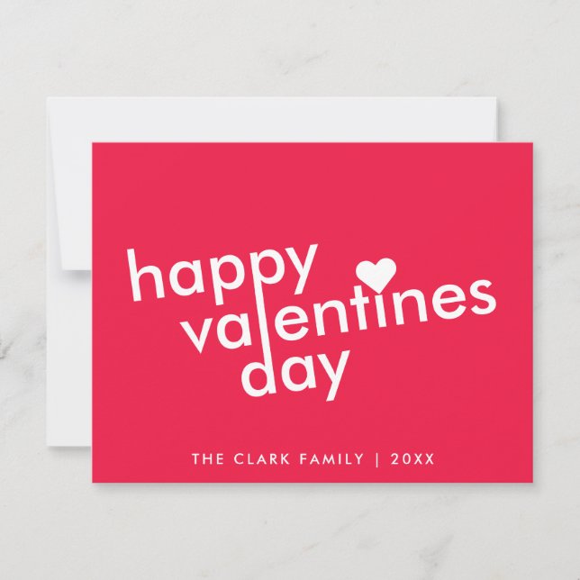 Cartes Pour Fêtes Annuelles Heureuse Sainte-Valentin | Love Heart Moderne tend (Devant)