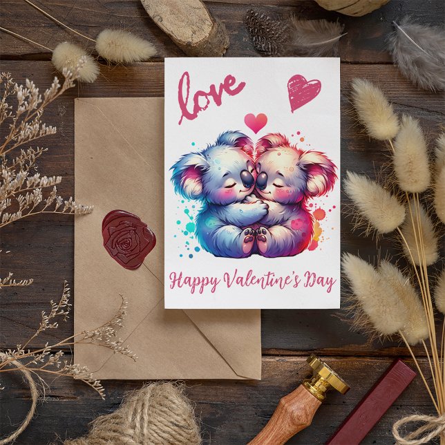 Cartes Pour Fêtes Annuelles Heureuse Sainte-Valentin mignon avec de mignonnes  (Créateur téléchargé)