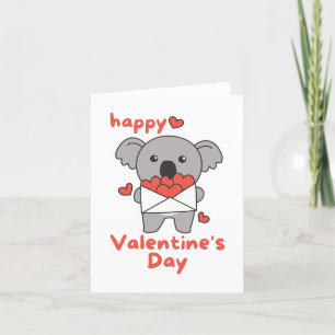 Cartes Pour Fêtes Annuelles Heureuse Sainte-Valentin mignon Koala