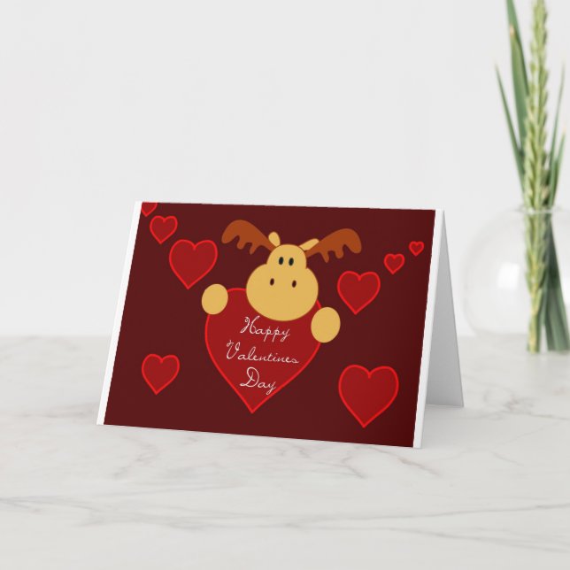 Cartes Pour Fêtes Annuelles Heureuse Sainte-Valentin Moose (Devant)