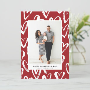 Cartes Pour Fêtes Annuelles Heureuse Sainte-Valentin Motif Rustic Red Hearts
