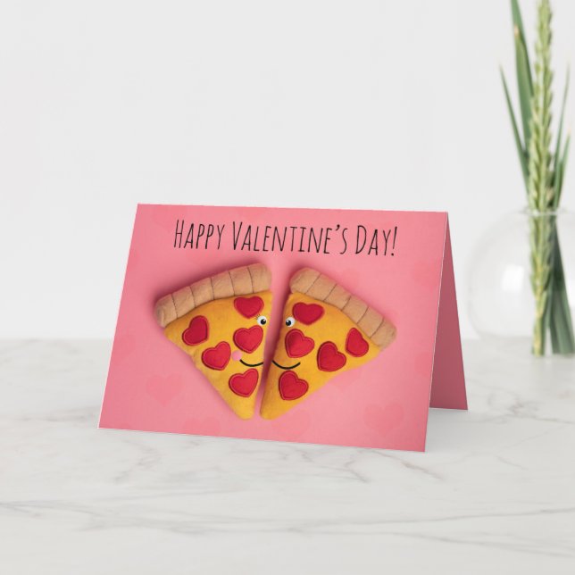 Cartes Pour Fêtes Annuelles Heureuse Sainte-Valentin Pizza Love Slices Humour (Devant)
