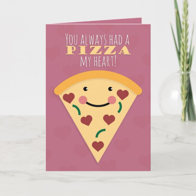 Cartes Pour Fêtes Annuelles Heureuse Sainte-Valentin Pizza Slice Humour (Devant)