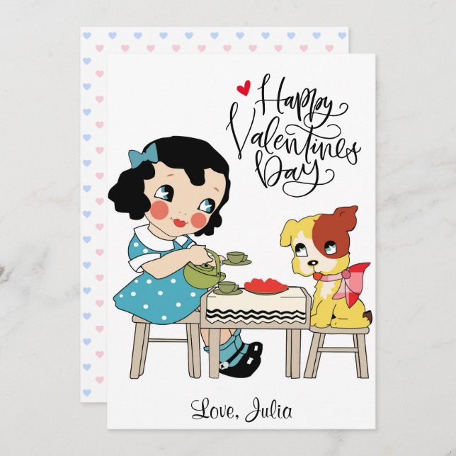 Cartes Pour Fêtes Annuelles Heureuse Sainte-Valentin | Pour toujours ma mignon (Devant / Derrière)