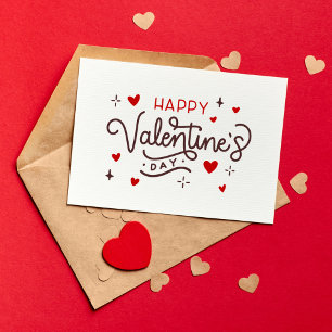 Cartes Pour Fêtes Annuelles Heureuse Sainte-Valentin rouge