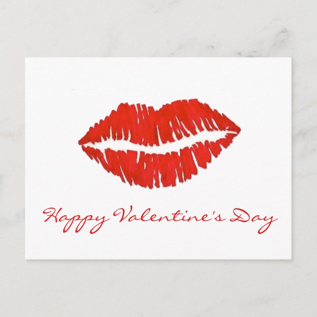 Cartes Pour Fêtes Annuelles Heureuse Sainte-Valentin Rouge lèvres Lipstick Kis (Devant)