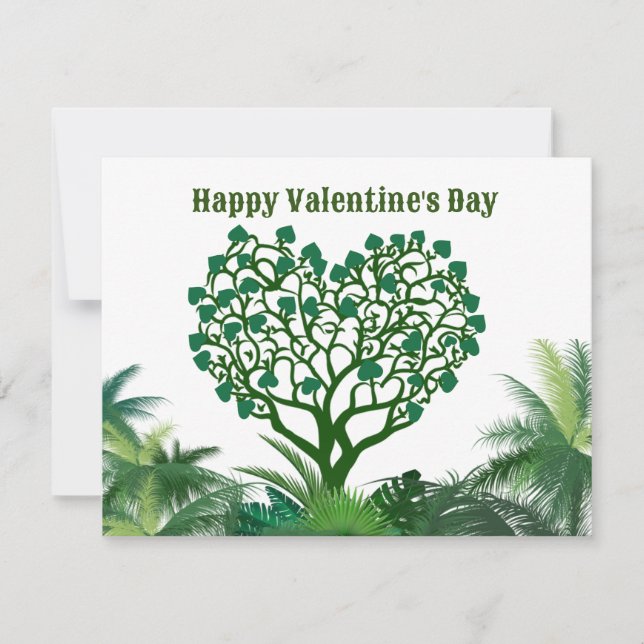 Cartes Pour Fêtes Annuelles heureuse Sainte-Valentin vert naturel pour vous (Devant)