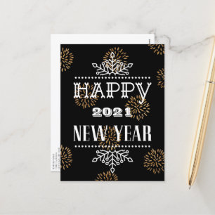 Cartes Pour Fêtes Annuelles HEUREUX 2021 NOUVELLE ANNÉE Entreprise moderne