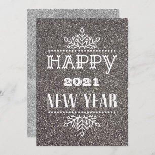 Cartes Pour Fêtes Annuelles HEUREUX 2021 NOUVELLE ANNÉE   Typographie moderne