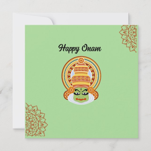Cartes Pour Fêtes Annuelles heureux accueil onam (Devant)