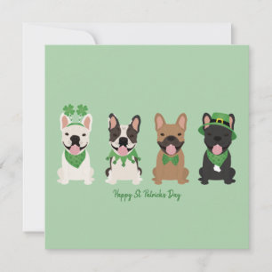 Cartes Pour Fêtes Annuelles Heureux Bulldogs français en Jour de la Saint Patr