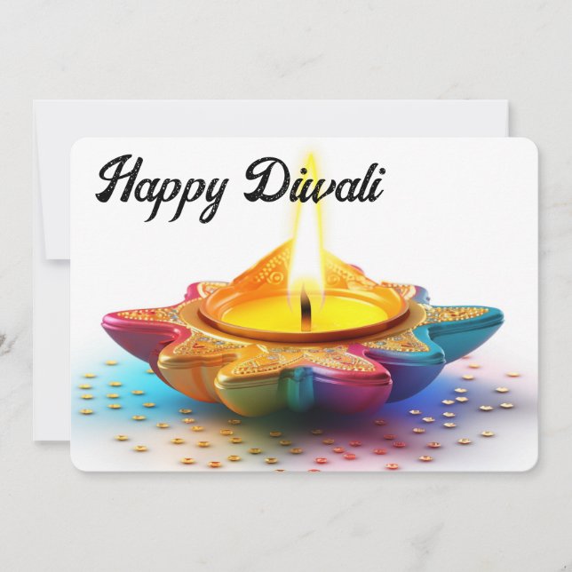 Cartes Pour Fêtes Annuelles Heureux Diwali (Devant)