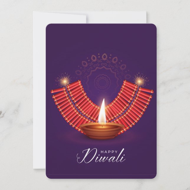 Cartes Pour Fêtes Annuelles Heureux Diwali (Devant)