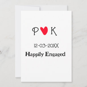 Cartes Pour Fêtes Annuelles Heureux engagement nom du couple lettre date année