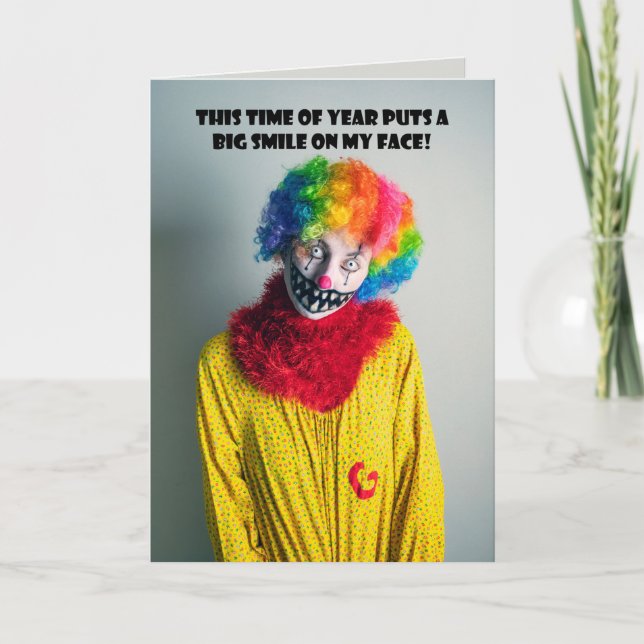 Cartes Pour Fêtes Annuelles Heureux Halloween Pour N'Importe Qui Clown Déplais (Devant)