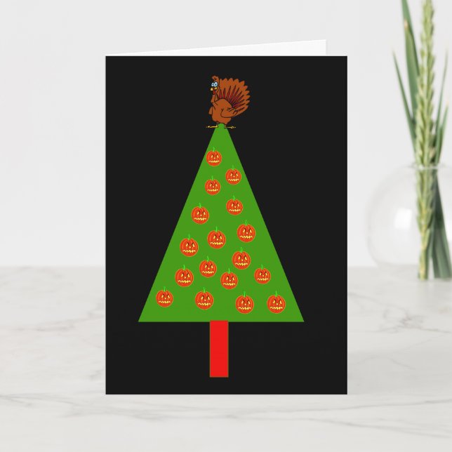 CARTES POUR FÊTES ANNUELLES HEUREUX HALLOWGIVEMAS (Devant)