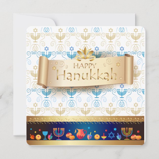 Cartes Pour Fêtes Annuelles Heureux Hanoukka ! Fêtes (Devant)