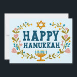 Cartes Pour Fêtes Annuelles HEUREUX HANOUKKA Floral Wreath Menorah photos pers<br><div class="desc">Texte dessiné à la main et flûtes par moi pour vous. Cliquez sur "personnaliser" pour modifier et ajouter votre propre texte et photos à l'arrière de la carte postale ou modifier les couleurs arrière - plans. Tout est personnalisable. Pour plus de designs et de couleurs, consultez ma boutique ! Ou...</div>