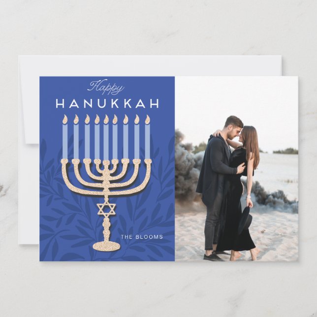 Cartes Pour Fêtes Annuelles Heureux Hanoukka Menorah (Devant)