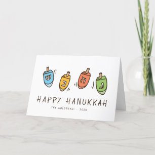 Cartes Pour Fêtes Annuelles Heureux Hanoukka Modern Dreidel