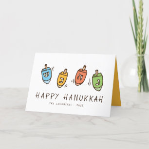 Cartes Pour Fêtes Annuelles Heureux Hanoukka Modern Dreidel