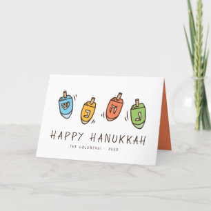 Cartes Pour Fêtes Annuelles Heureux Hanoukka Modern Dreidel