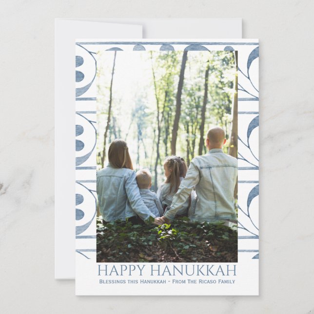 Cartes Pour Fêtes Annuelles Heureux Hanoukka photo de vacances personnalisée (Devant)