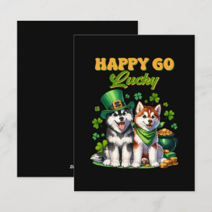 Cartes Pour Fêtes Annuelles Heureux Hasard Husky Mignon Jour de la Saint-Patri