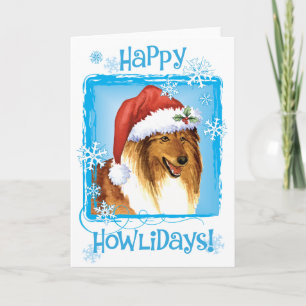 Cartes Pour Fêtes Annuelles Heureux Howliday Collie