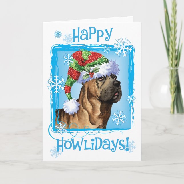 Cartes Pour Fêtes Annuelles Heureux Howlidays Cane Corso (Devant)