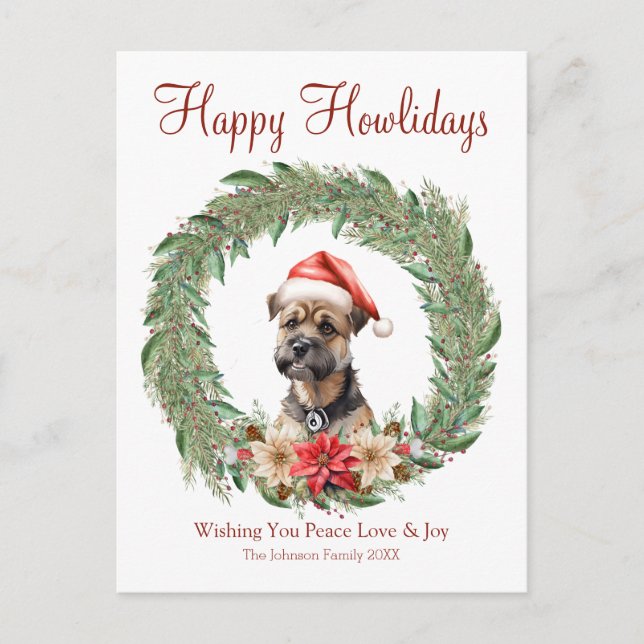 Cartes Pour Fêtes Annuelles Heureux Howlidays mignon Cairn Terrier Chien (Devant)