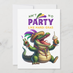 Cartes Pour Fêtes Annuelles Heureux Mardi Gras Alligator