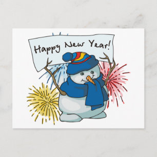 Cartes Pour Fêtes Annuelles heureux new year snowman